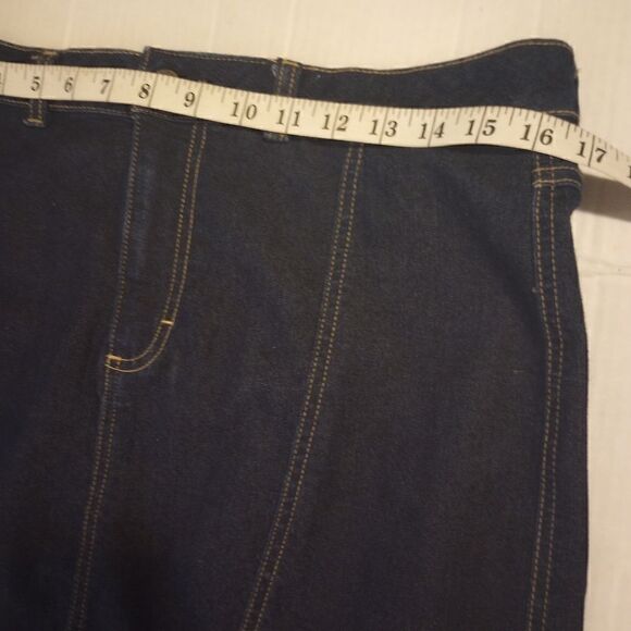 Apostrophe ruffle hem dark wash denim skirt - Picture 8 of 9